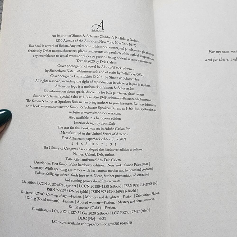 Girl, Unframed by Deb Caletti Young Adult Fiction Mystery Novel Paperback Book - Picture 9 of 11